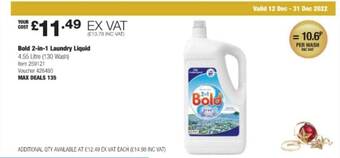Costco Bold 2-in-1 laundry liquid offer