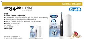 Costco Oral b io series 6 power toothbrush offer
