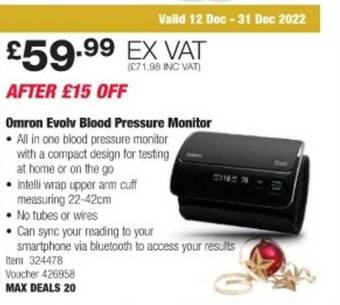 Costco Omron evolv blood pressure monitor offer