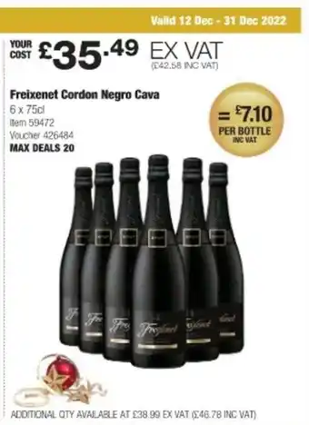 Costco Freixenet cordon negro cava offer