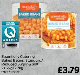 Bestway Essentially Catering Baked Beans: Standard/Reduced Sugar & Salt 2.62kg/2.7kg offer
