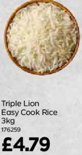 Bestway Triple Lion Easy Cook Rice 3kg offer