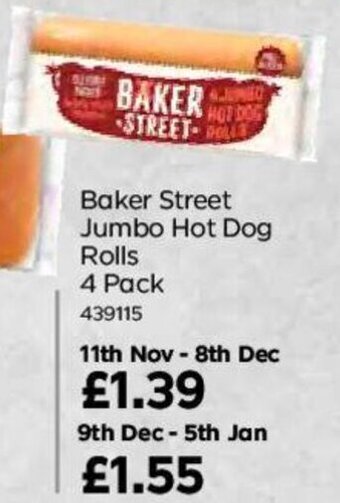 Bestway Baker Street Jumbo Hot Dog Rolls 4 Pack offer
