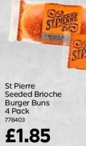 Bestway St Pierre Seeded Brioche Burger Buns 4 Pack offer