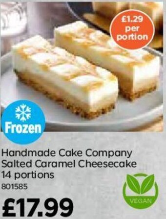 Bestway Handmade Cake Company Salted Caramel Cheesecake 14 portions offer