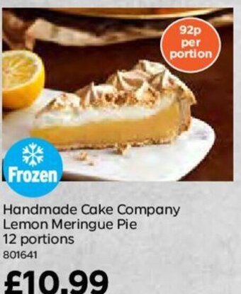Bestway Handmade Cake Company Lemon Meringue Pie 12 Portions offer