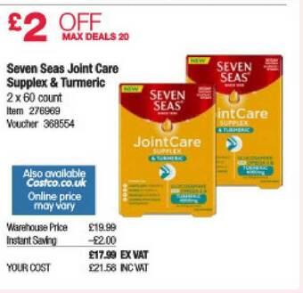 Costco Seven Seas Joint Care Supplex & Turmeric offer