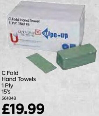 Bestway C Fold Hand Towels 1 Ply 15's offer