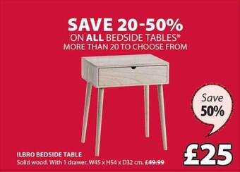 JYSK Ilbro bedside table offer