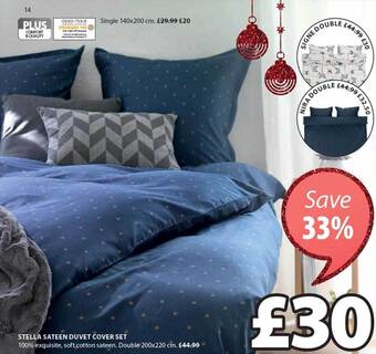 JYSK Stella sateen duvet cover set offer