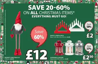 JYSK Bronsit christmas elf, audhumle lantern, epidot candle arch offer
