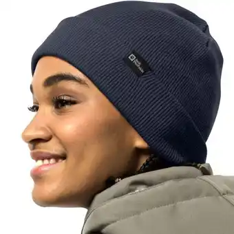 Jack wolfskin unisex cuffed beanie hat - night blue