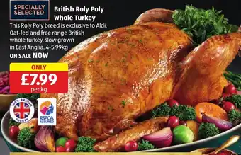 Aldi British Roly Poly Whole Turkey per kg offer