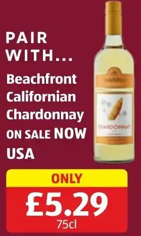 Aldi Beachfront Californian Chardonnay 75cl offer