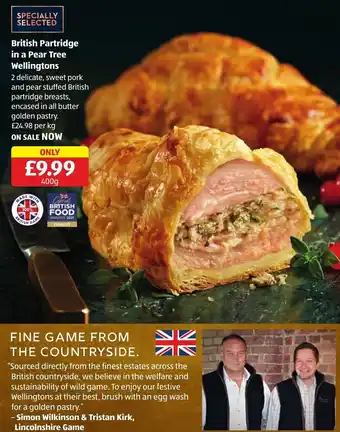 Aldi British Partridge in a Pear Tree Wellingtons 400 g offer