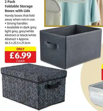 Aldi 2 pack Foldable Storage Boxes with Lids offer