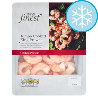 Tesco Tesco finest jumbo cooked king prawns 225g offer