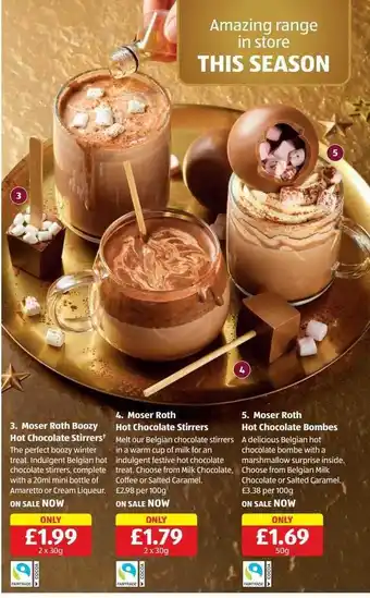 Aldi Moser roth boozy hot chocolate stirrers moser roth hot chocolate stirrers moser roth hot chocolate bombes offer
