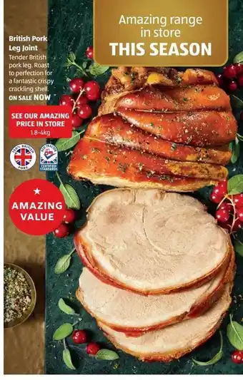 Aldi British pork leg joint offer