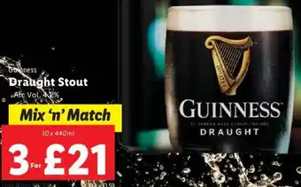 Lidl Guinnes Draught Stout 10x440ml offer