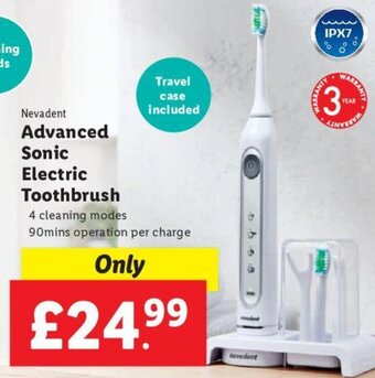 Lidl Nevadent Advanced Sonic Electric Toothbrush offer