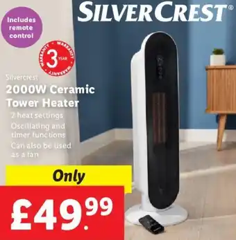 Lidl Silvercrest 2000W Ceramic Tower Heater offer