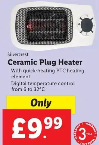 Lidl Silvercrest Ceramic Plug Heater offer