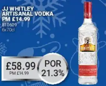 Bestway JJ Whitley Artisanal Vodka PM 6x70cl offer
