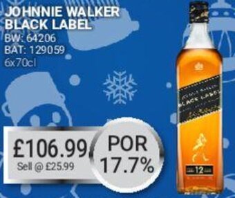 Bestway Johnnie Walker Black Label 6x70cl offer
