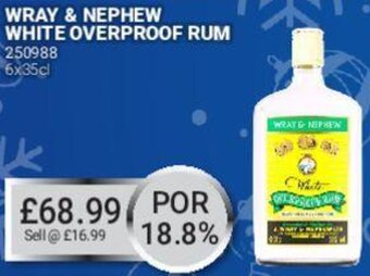 Bestway Wray & Nephew White Overproof Rum 6x70cl offer