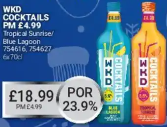 Bestway WKD Cocktails Tropical Sunrise/Blue Lagoon 6x70cl offer