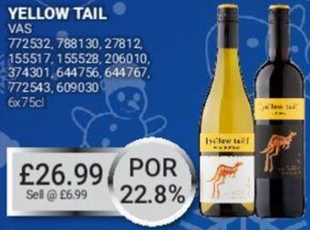 Bestway Yellow Tail 6x75cl offer