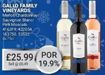 Bestway Gallo Family Vineyards Merlot/Chardonnay/Sauvignon Blanc/Pink Moscato 6x75cl offer