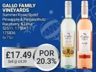 Bestway Gallo Family Vineyards Summer Rose/Spritz: Pineapple & Passionfruit/Raspberry & Lime 6x75cl offer