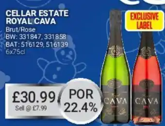 Bestway Cellar Estate Royal Cava Brut/Rose 6x75cl offer