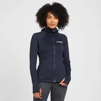 Ultimate Outdoors Adidas terrex women's tech flooce hooded hiking fleece jacket - dark grey, dark grey offer