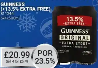 Bestway Guinness (+13.5% Extra Free) 6x4x500ml offer