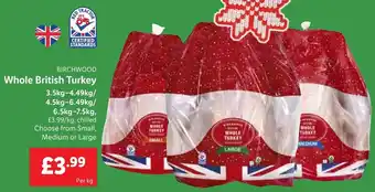 Lidl Birchwood Whole British Turkey Choose from Small, Medium or Large offer