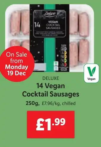 Lidl 14 Vegan Cocktail Sausages 250g offer