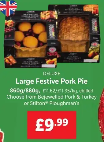 Lidl Large Festive Pork Pie 860/880g offer