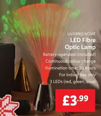 Lidl LED Fibre Optic Lamp offer