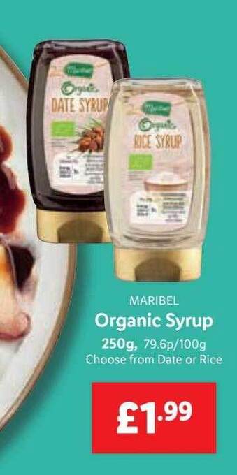 Lidl Maribel organic syrup offer
