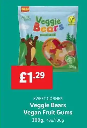 Lidl Sweet corner veggie bears vegan fruit gums offer