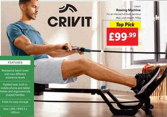 Lidl Crivit rowing machine offer