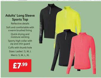 Lidl Adults' long sleeve sports top offer