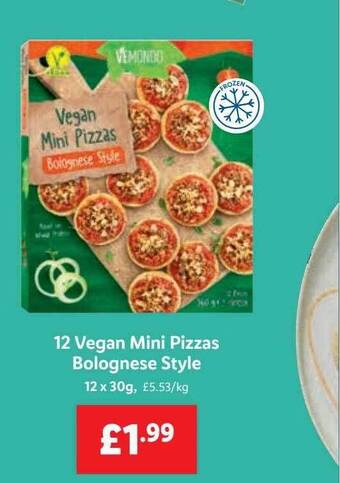 Lidl 12 vegan mini pizzas bolognese style offer