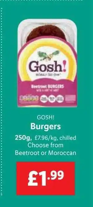 Lidl Goshi burgers offer