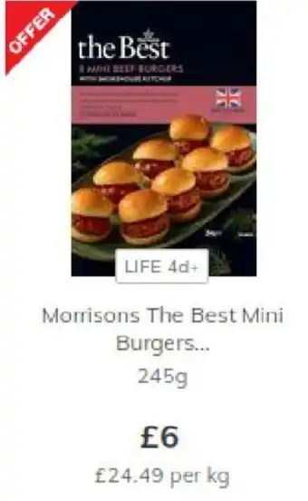 Morrisons Morrisons The best mini burgers 245g offer