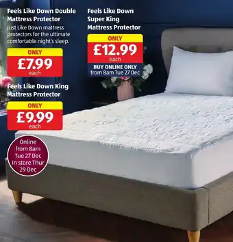 Aldi Feels like down Double mattress protector offer