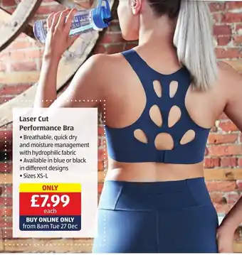 Aldi Laser cut performance bra sizes Xs-L offer